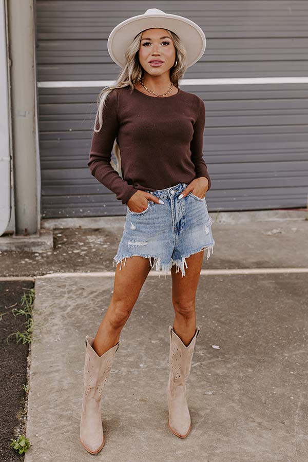 Casually Yours Cut Out Sweater In Chestnut