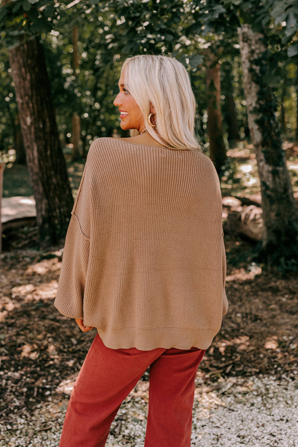 Fireside Swooning Tunic Sweater in Iced Latte
