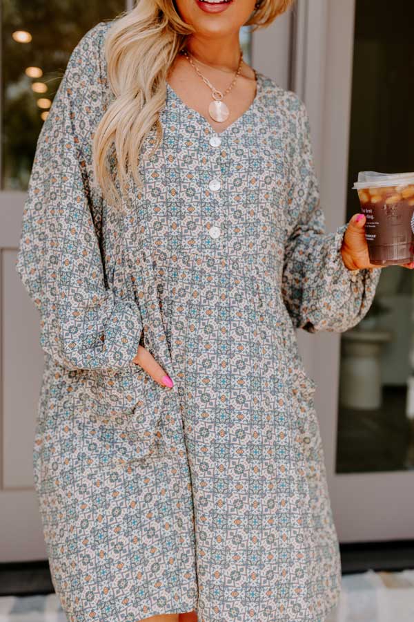 Maple Grove Shift Dress In Beige Curves Image - 3