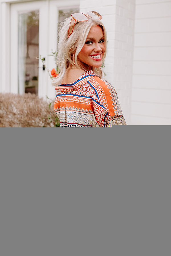 Dig Deep Down Button Up In Orange Image - 3