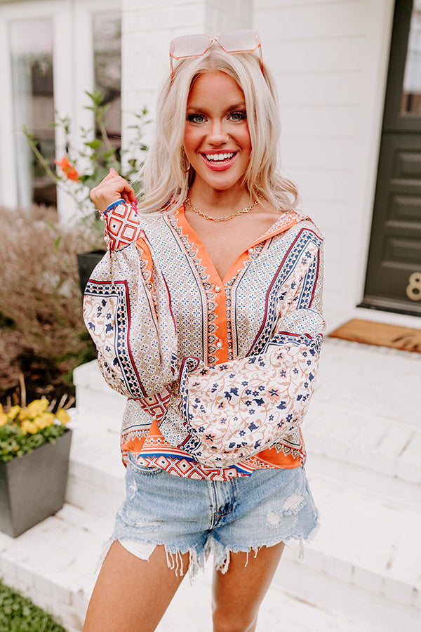 Dig Deep Down Button Up In Orange Image - 4