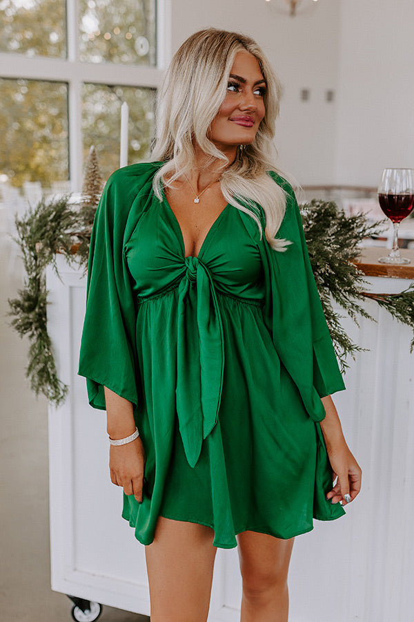 Sweetest Secret Front Tie Dress In Hunter Green • Impressions Online ...