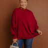 Full Of Warmth Tunic Sweater In Wine Curves Image - 1