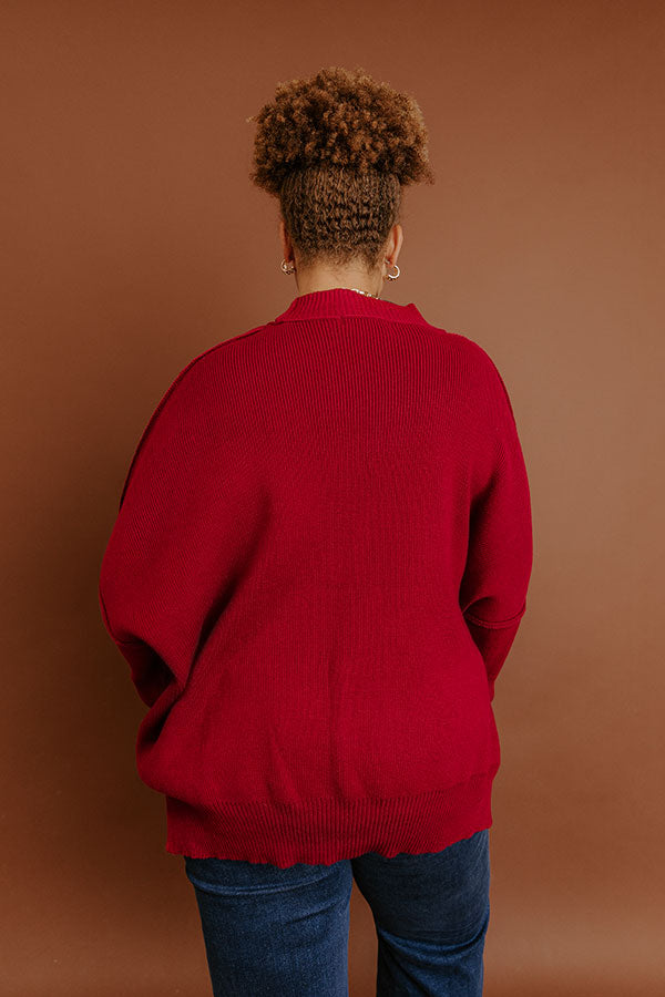 Full Of Warmth Tunic Sweater In Wine Curves Image - 4