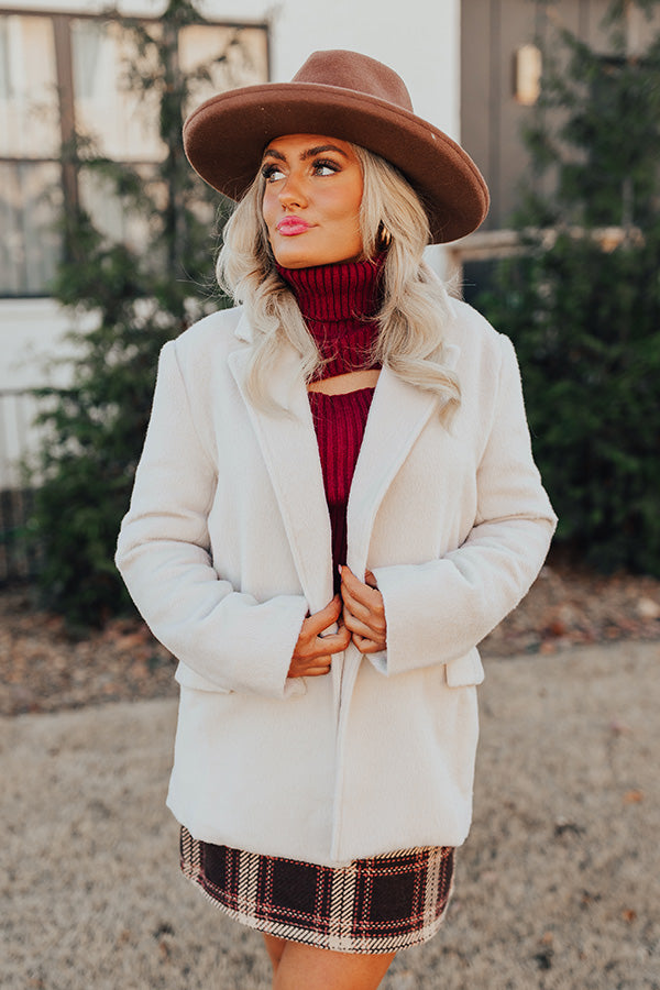 Out For A Drive Faux Fur Jacket In Cream