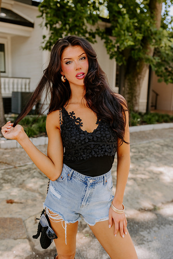 Call Me Yours Crochet Tank In Black