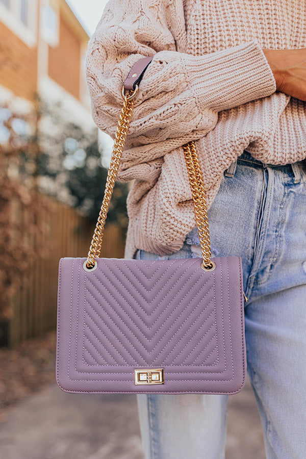 Moves To Make Faux Leather Crossbody In Dusty Purple
