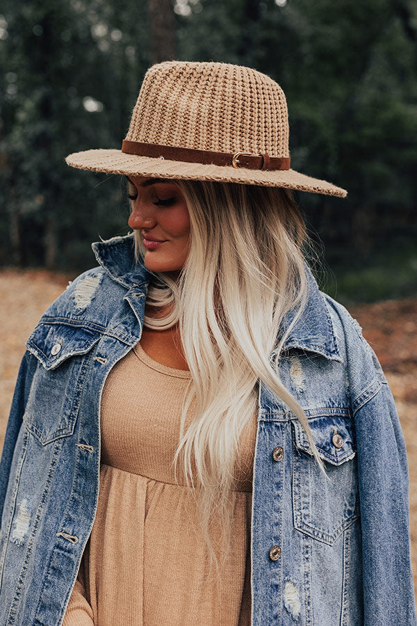 Autumn Sweetheart Knit Fedora In Khaki Image - 1