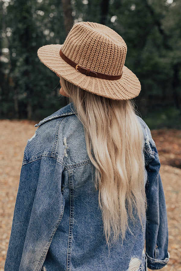 Autumn Sweetheart Knit Fedora In Khaki Image - 2