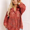 Along The Drive Lace Button Up In Rust Curves Image - 1