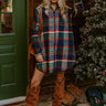 Peppermint Kisses Flannel Tunic Dress In Hunter Green Image - 1