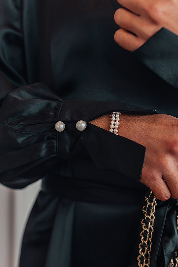 More Pinot, Please Satin Dress In Black Image - 3