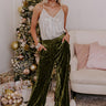 Private Jet Perfection High Waist Velvet Pants in Olive Image - 1