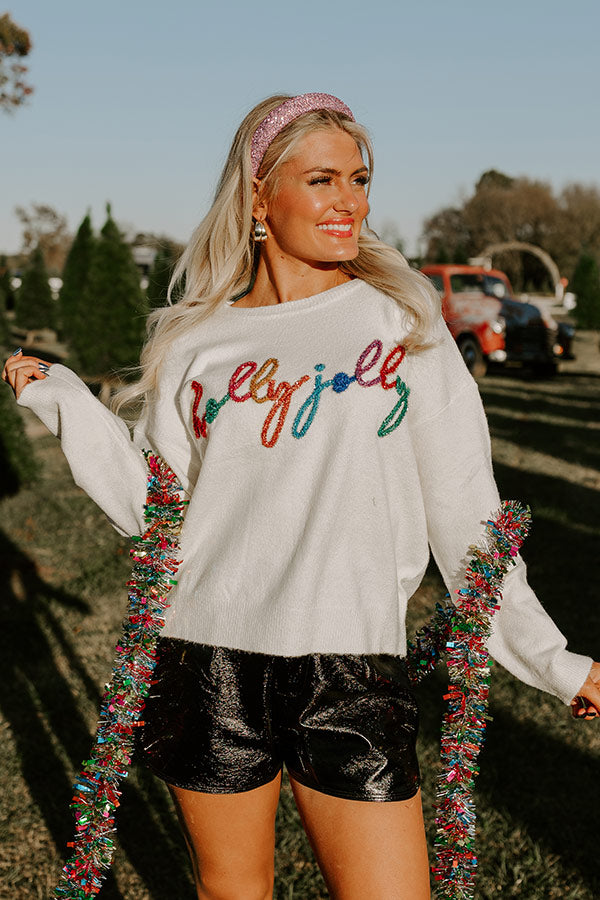 Black Holly Jolly Knit Sweater main image 0
