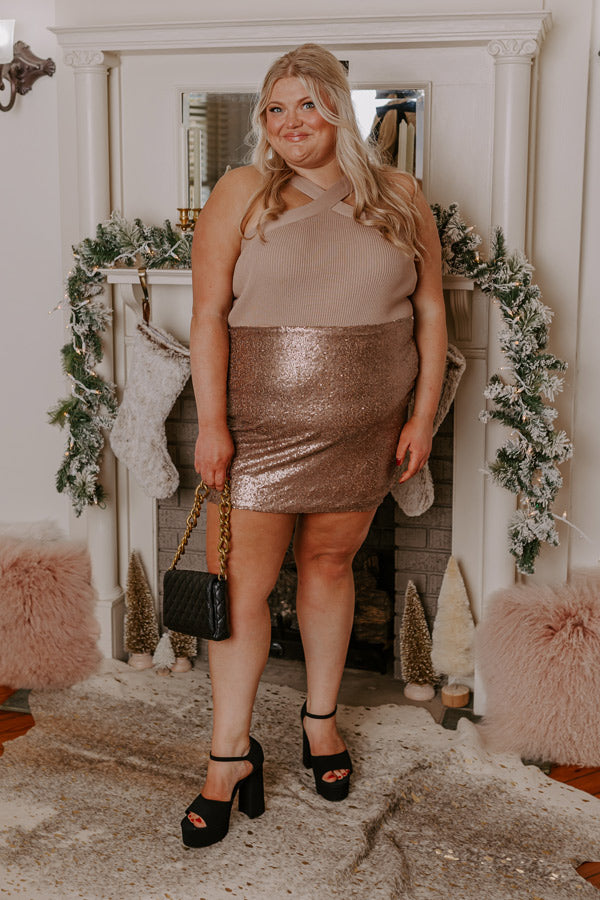 Luxe Moment Sequin Skirt Curves
