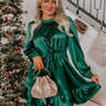 Tried And True Love Satin Dress In Hunter Green Image - 1