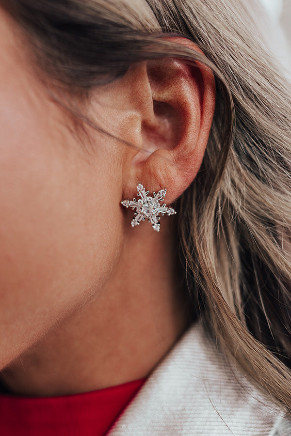Falling Snowflakes Cubic Zirconia Earrings