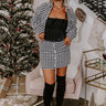 Holiday In The City Houndstooth Skirt In Black Image - 1