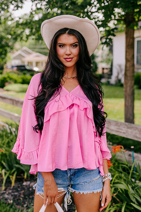To Love Ruffle Top Pink • Impressions Online Boutique