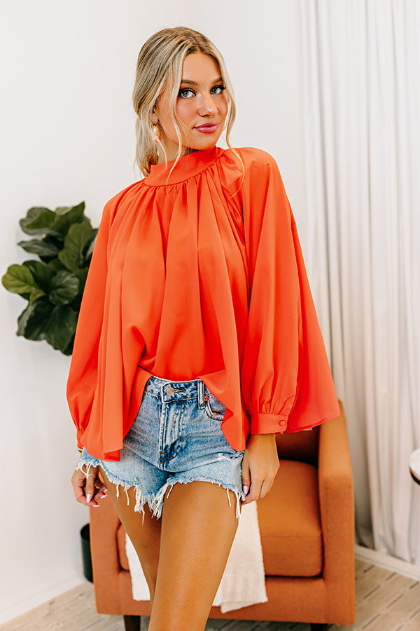 Channeling Confidence Shift Top In Tangerine