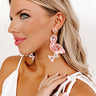 Flamingo Babe Beaded Earrings Image - 1