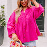 Seven Seas Button Up Top in Hot Pink Curves Image - 1