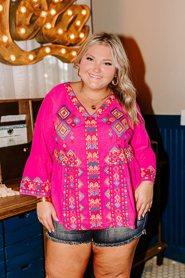 Made For Vacay Embroidered Top Curves Image - 4