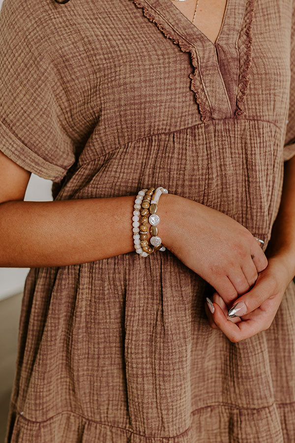 Admit Your Feelings Bracelet Set In Natural • Impressions Online Boutique