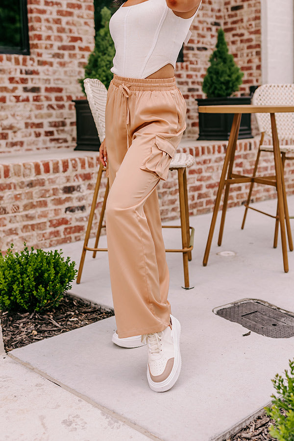 Sure And Steady High Waist Trousers In Tan • Impressions Online