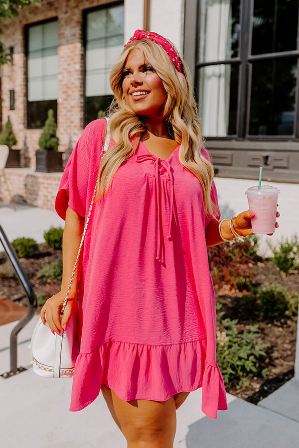 Malibu Villa Shift Dress in Pink Curves