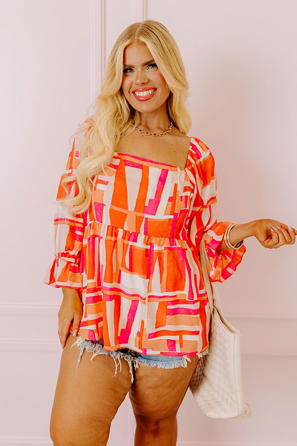 Moving To The Keys Top In Tangerine Curves