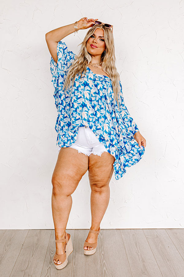Sunshine Situation Shift Tunic in Ocean Blue Curves