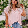 Charming Cityscape Lace Top In Peach Image - 1