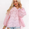 Bellini Brunching Eyelet Top in Pink Image - 1