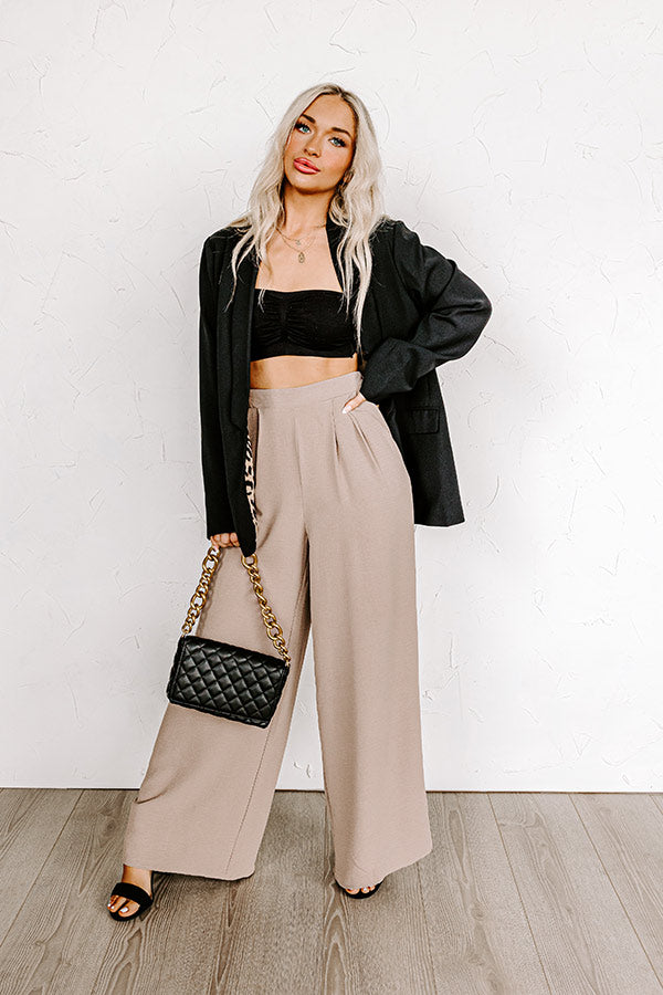 The Maddie High Waist Trousers In Taupe