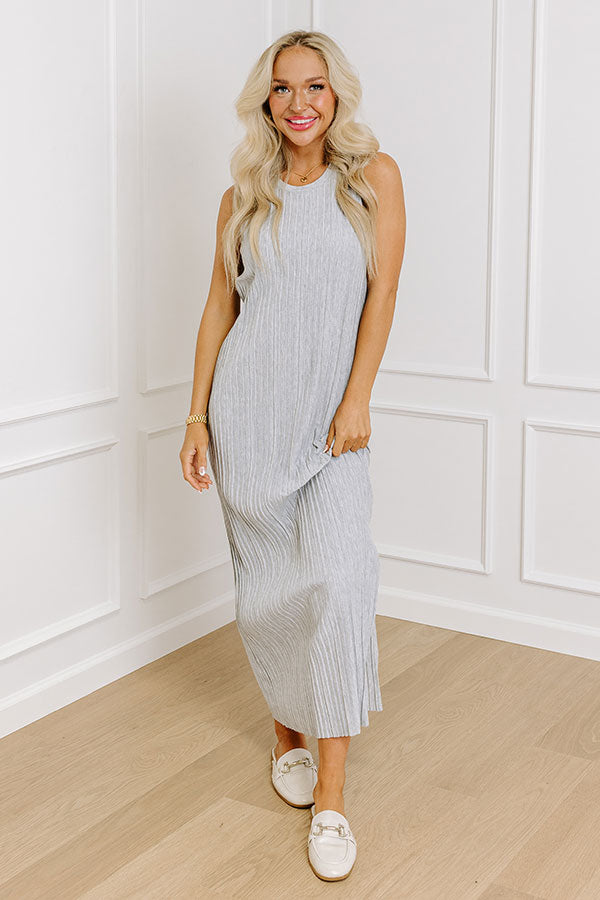 Maine Way Pleated Maxi In Grey