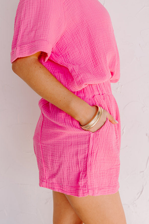 Coastal Bliss High Waist Shorts In Pink Image - 3