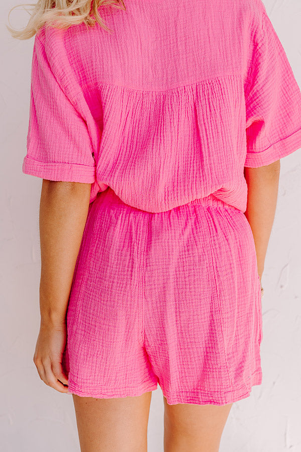 Coastal Bliss High Waist Shorts In Pink Image - 4