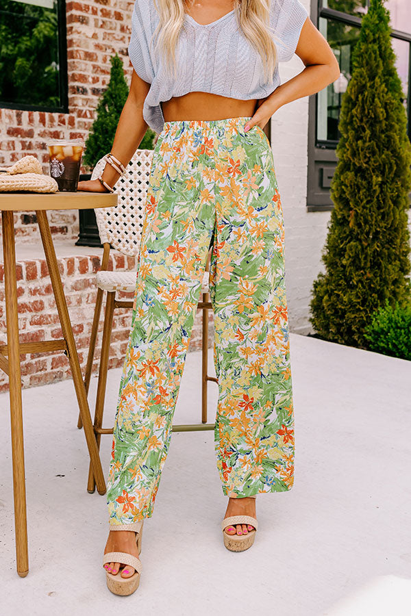 Hamptons Hideout Floral High Waist Pants • Impressions Online Boutique