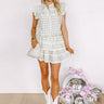 Downright Delightful Gingham Skort In Lime Image - 1