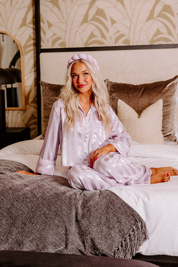 Unwind And Relax Pajama Top In Lavender