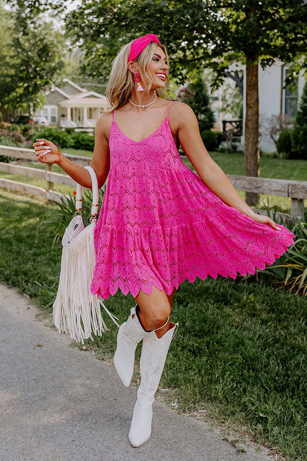 Cuteness On Repeat Lace Dress In Pink