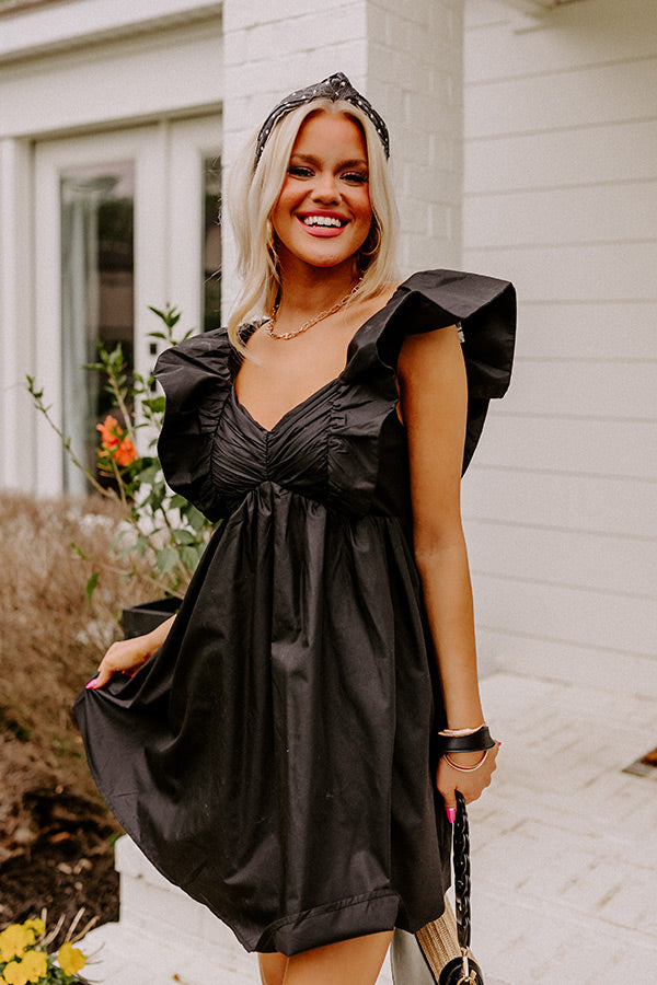 Cityscape Splendor Babydoll Dress in Black Image - 2