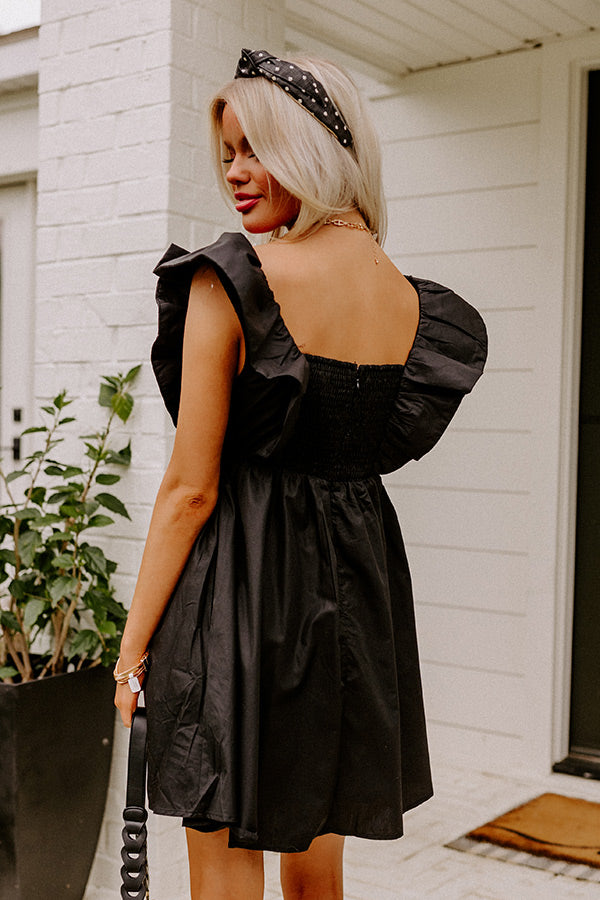 Cityscape Splendor Babydoll Dress in Black Image - 3