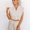 Champagne Cruising Crop Top in Light Beige Image - 1