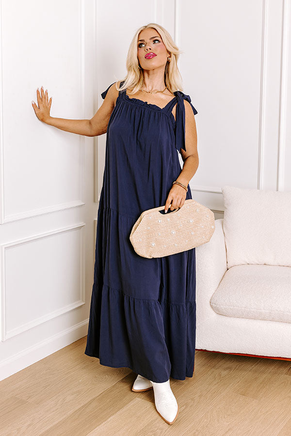 Chasing Sunshine Maxi In Navy Curves