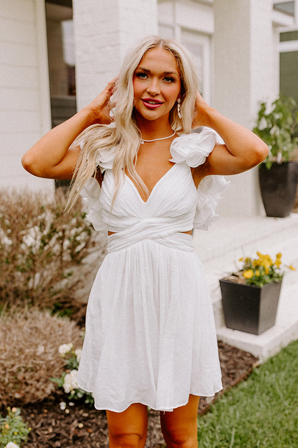 Hampton Hideout Lace Up Dress In White Image - 3