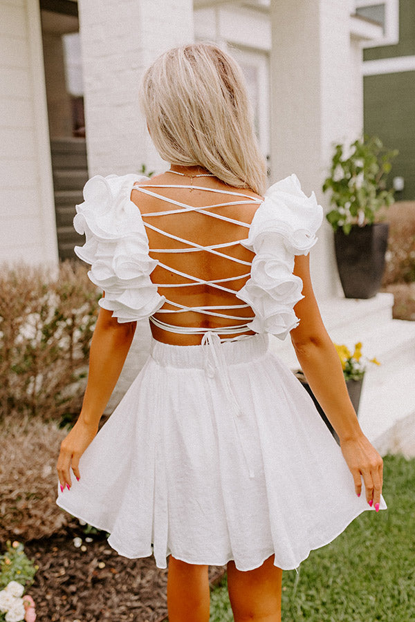 Hampton Hideout Lace Up Dress In White Image - 2