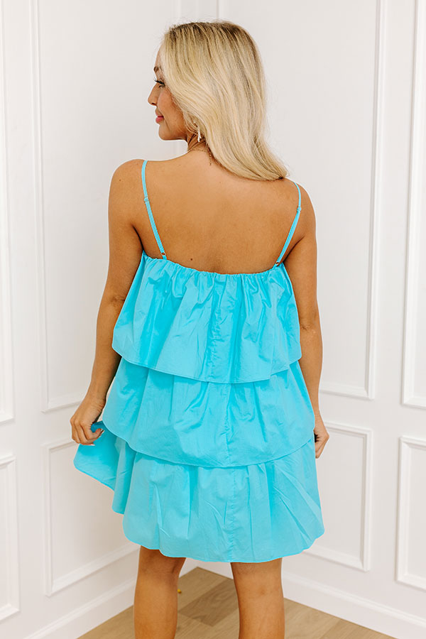 All The Attention Tiered Mini Dress In Sky Blue • Impressions Online ...