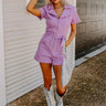 Stay Sophisticated Denim Romper In Lavender Image - 1